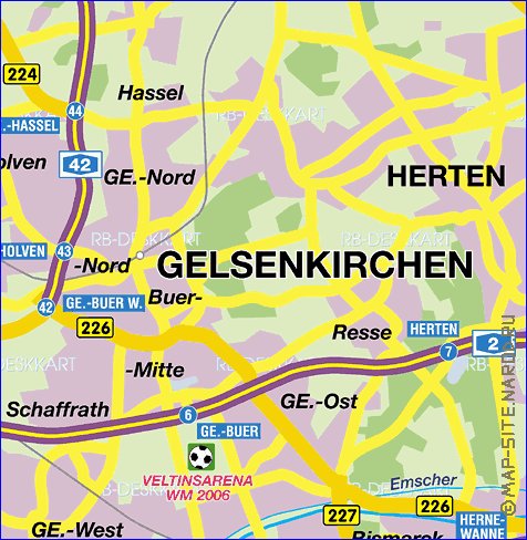 mapa de Gelsenkirchen
