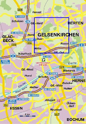 carte de Gelsenkirchen