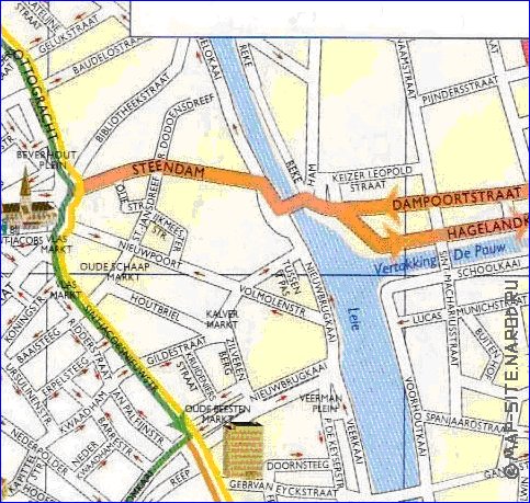 carte de Gand en neerlandais