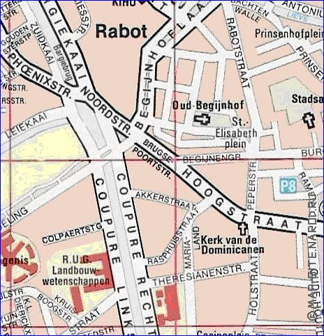 mapa de Gante