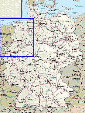 Administratives carte de Allemagne en anglais
