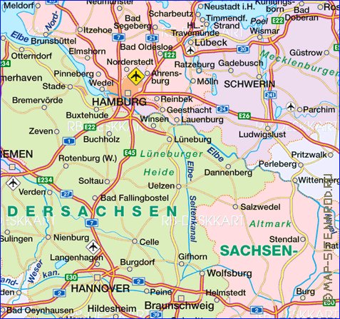 Administrativa mapa de Alemanha em alemao