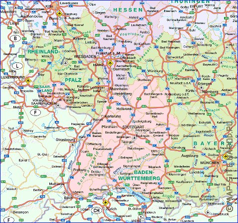 Administratives carte de Allemagne en allemand