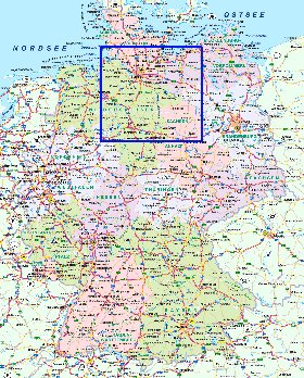 Administrativa mapa de Alemanha em alemao