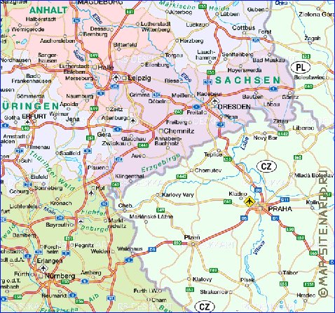 Administrativa mapa de Alemanha em alemao