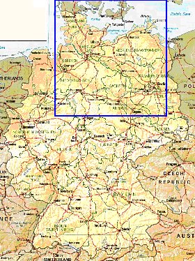 Administrativa mapa de Alemanha