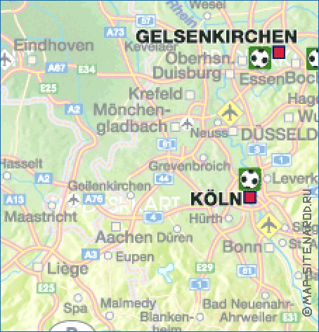 carte de des routes Allemagne en allemand