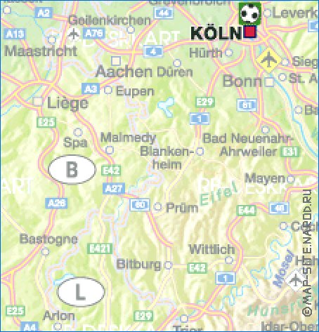 carte de des routes Allemagne en allemand