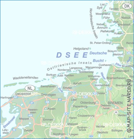 carte de des routes Allemagne en allemand