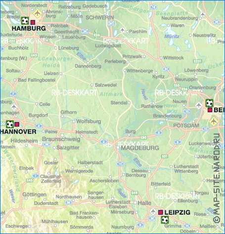 carte de des routes Allemagne en allemand