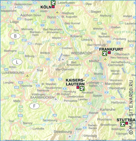 carte de des routes Allemagne en allemand