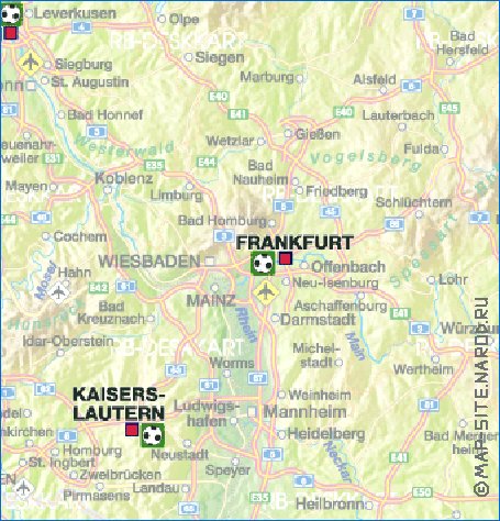 carte de des routes Allemagne en allemand