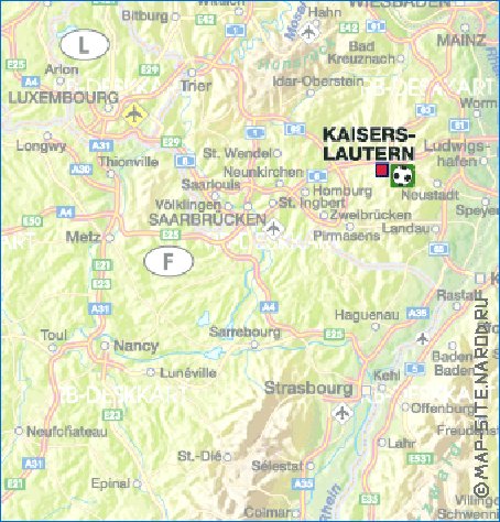 carte de des routes Allemagne en allemand