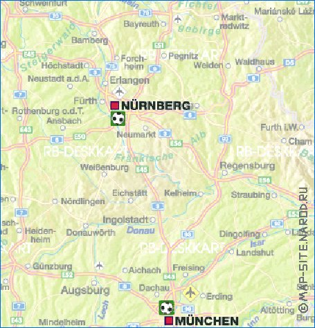 mapa de de estradas Alemanha em alemao