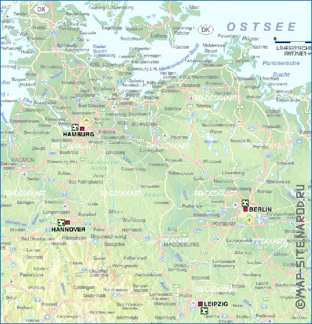 carte de des routes Allemagne en allemand