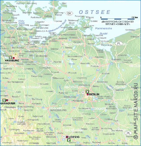 carte de des routes Allemagne en allemand