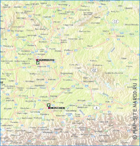 carte de des routes Allemagne en allemand