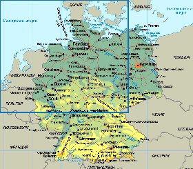 Physique carte de Allemagne