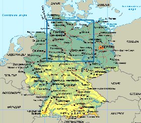 Physique carte de Allemagne