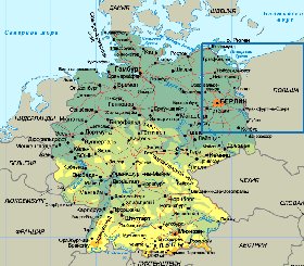 Physique carte de Allemagne