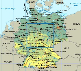 Physique carte de Allemagne