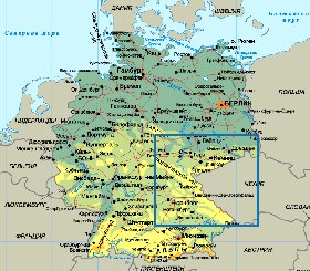 Physique carte de Allemagne