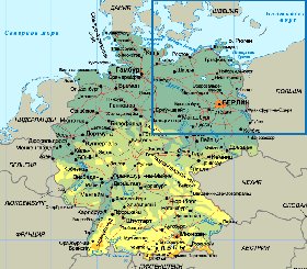 Physique carte de Allemagne