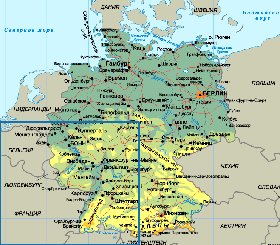 Physique carte de Allemagne