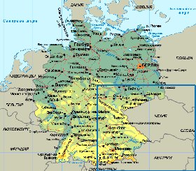 Physique carte de Allemagne