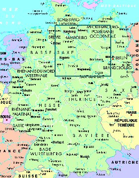 mapa de Alemanha em frances