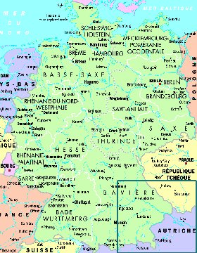 mapa de Alemanha em frances