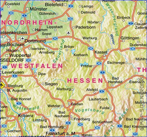 carte de Allemagne en allemand