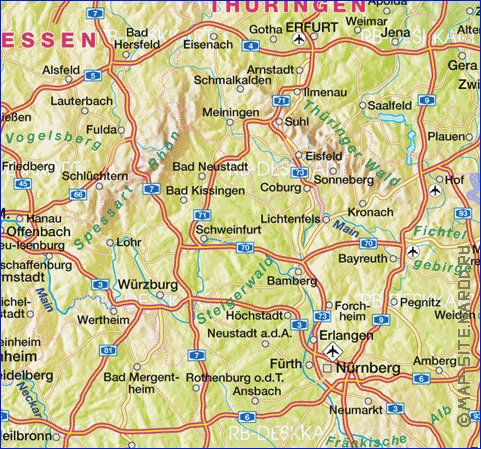 carte de Allemagne en allemand