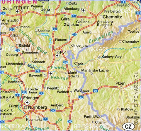 carte de Allemagne en allemand