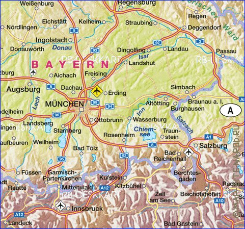 carte de Allemagne en allemand