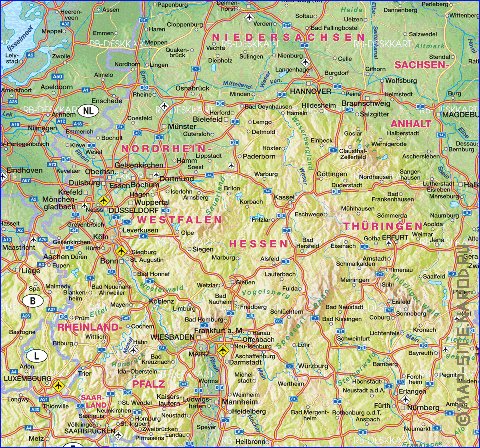 carte de Allemagne en allemand