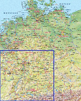 carte de Allemagne en allemand