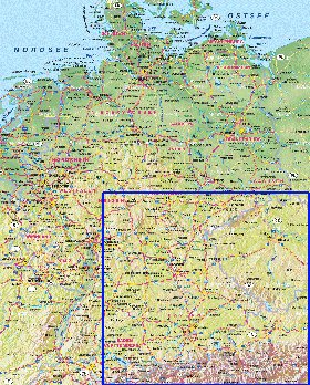 carte de Allemagne en allemand