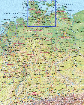 carte de Allemagne en allemand