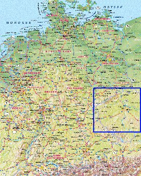 carte de Allemagne en allemand