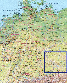 carte de Allemagne en allemand