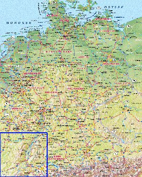 carte de Allemagne en allemand