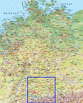 carte de Allemagne en allemand