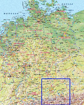 carte de Allemagne en allemand