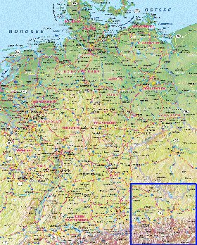 carte de Allemagne en allemand