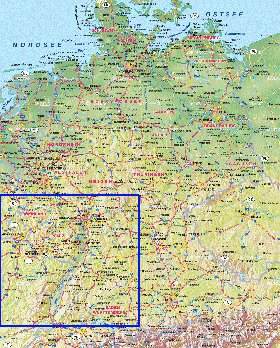 carte de Allemagne en allemand