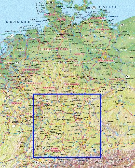 carte de Allemagne en allemand