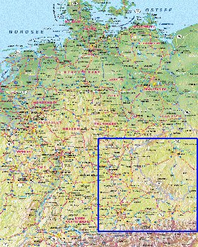 carte de Allemagne en allemand