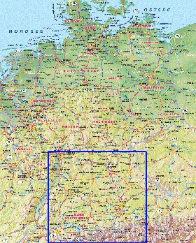 carte de Allemagne en allemand