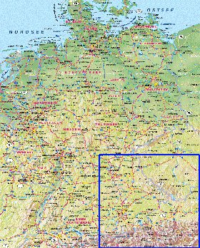 carte de Allemagne en allemand